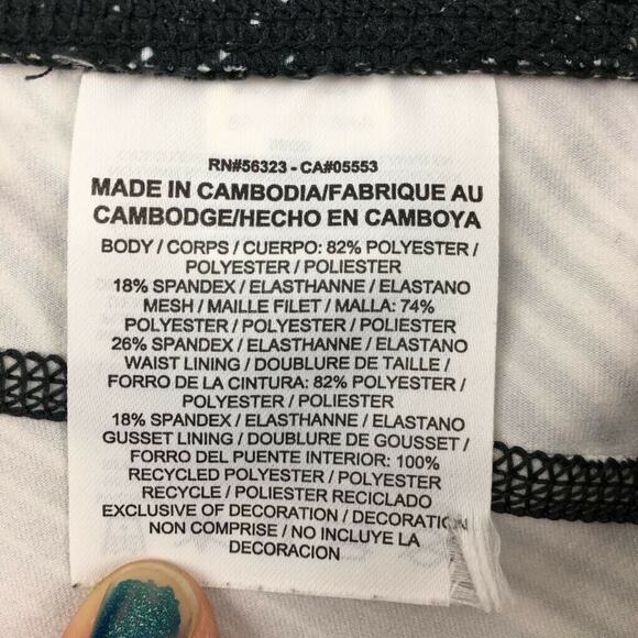 Nike Womens Capri Pants Black White Diagonal Stripes Stretch Running Dri-Fit M - Picture 8 of 12